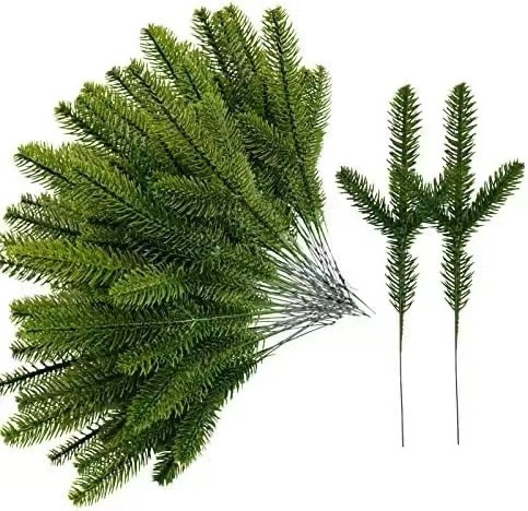 Artificial pine branches  plants Christmas green Tree Pine tree with stems Christmas tree decoration Home decor