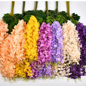 45 inch mix color Artificial Wisteria Flower Bushy Silk Vine Ratta Garland Hanging for Wedding Party Greenery wall decor