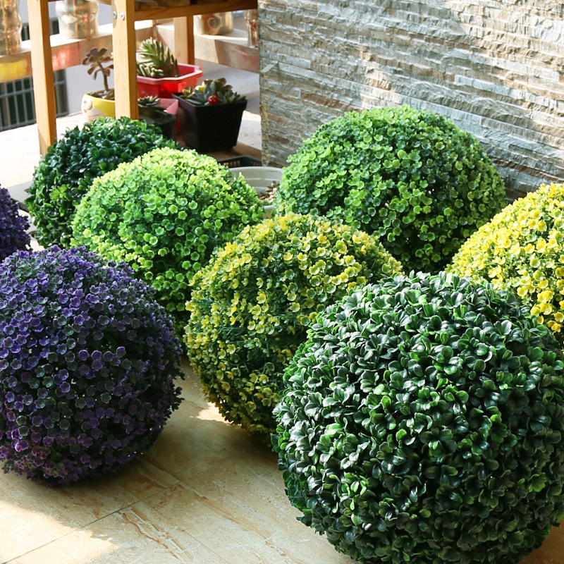 Grass Ball Hydrangea Green Plants Living Room Ceiling Decoration Wedding Plastic Hanging Fake Flower Ball Artificial Plants