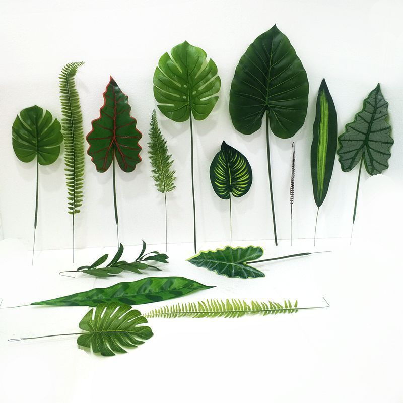 Artificial Turtle-Back Leaf Green Plant Background Wall Decorative Plant Wall Leaves Glue Long Pole Artificial Green Plant