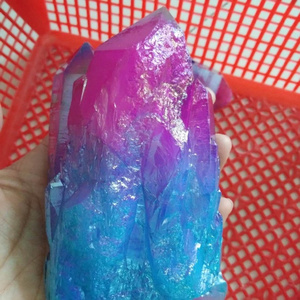 Wholesale Aura Quartz Cluster Colorful Aqua Aura Crystal For Sale Decorative Crystal Cluster