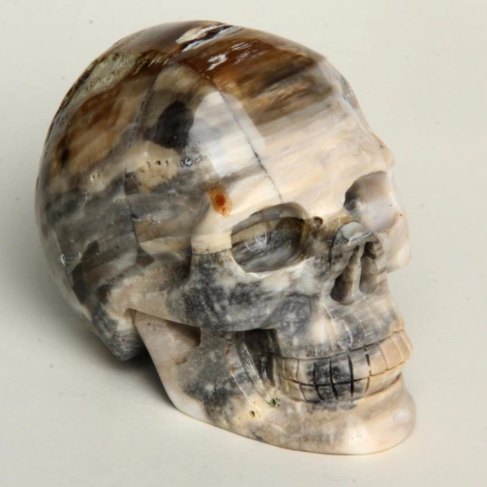 New fossil wood Crystal Skull Wholesale Hand Carved Crystal Skull for sale