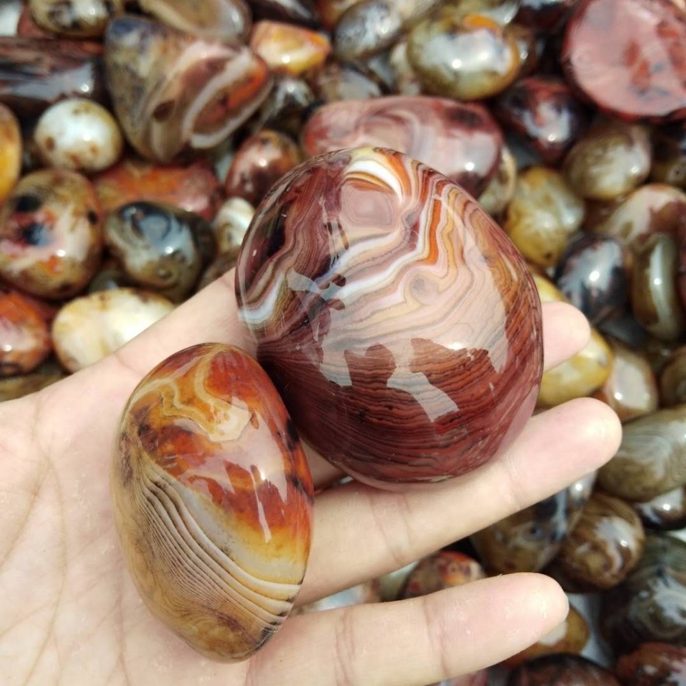 wholesale highly polished crystals healing stones natural red sardonyx agate palm stone