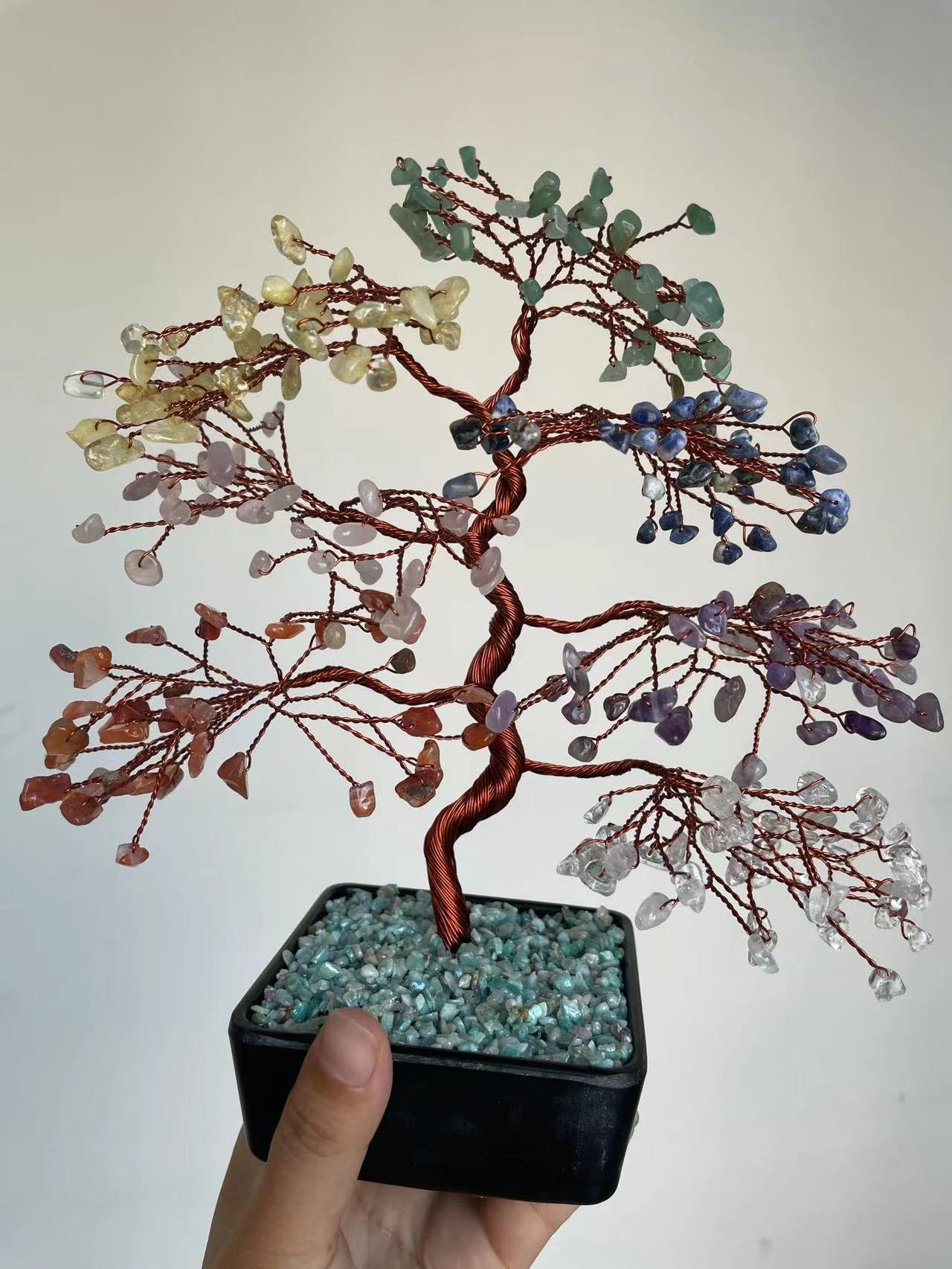 Wholesale natural crystal trees chakras gemstone crystal tree for decoration