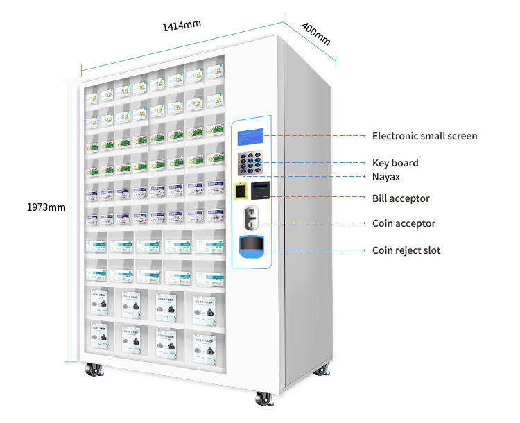 Premium Glass Bottle Vending Machine Grid Box Locker Combo Food Locker Qr Code Vending Machine