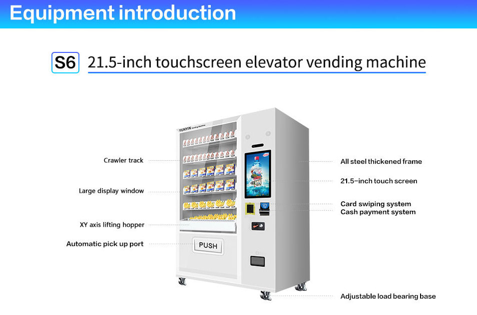 Yunyin Automatic Electric Snack And Beverage Smart Vending Machine With Lift System Touch Screen