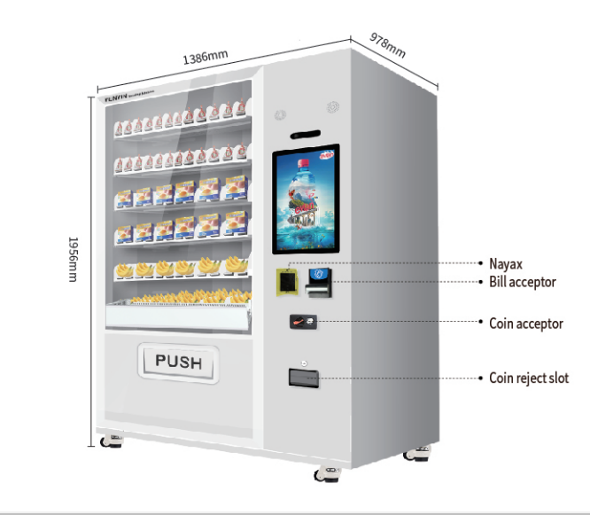 factory direct sell seafood vending machines, customized touch screen seafood vending machines