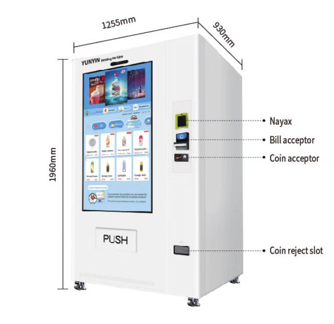 Yunyin smart electronic combo vending machines vending machine for foods and drinks