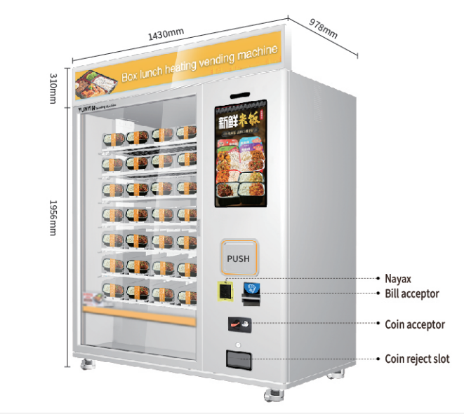 Yunyin Fresh Fruit Salad Food Conveyor Belt Vending Machine With Lift