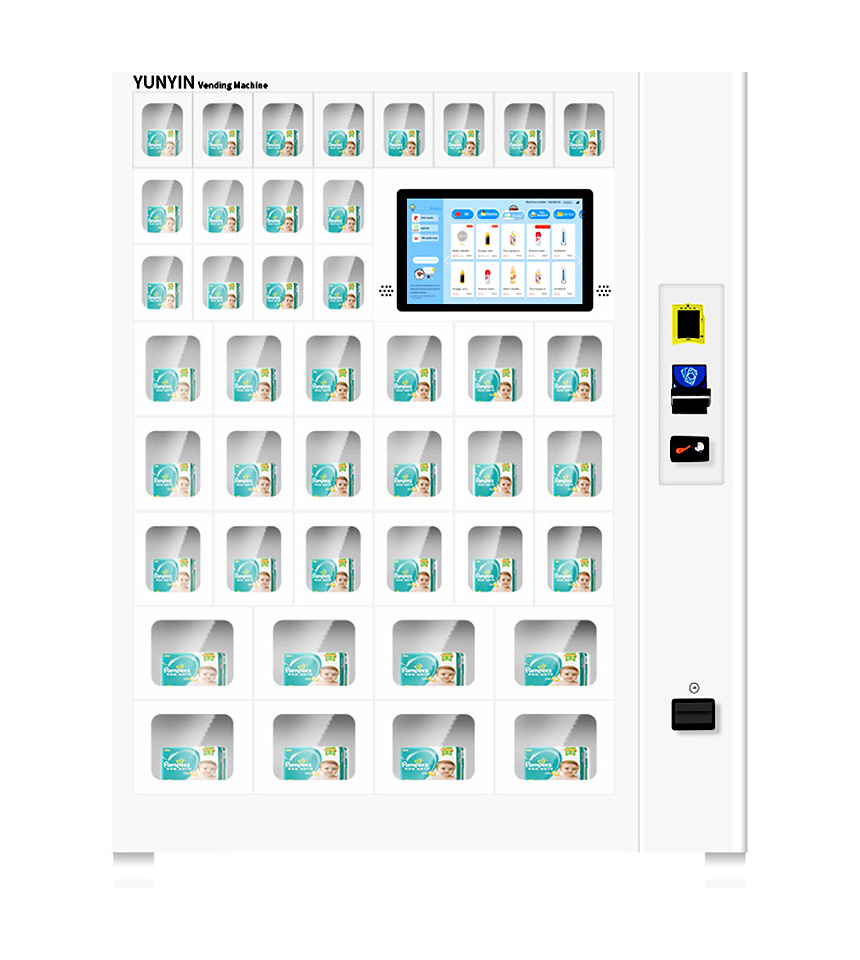 18.5 inch touchscreen 42 doors cabinet vending machine, beer and red wine unmanned intelligent vending machine