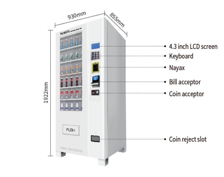 Yunyin QR Code Payment System coffee touch screen vending machine ...
