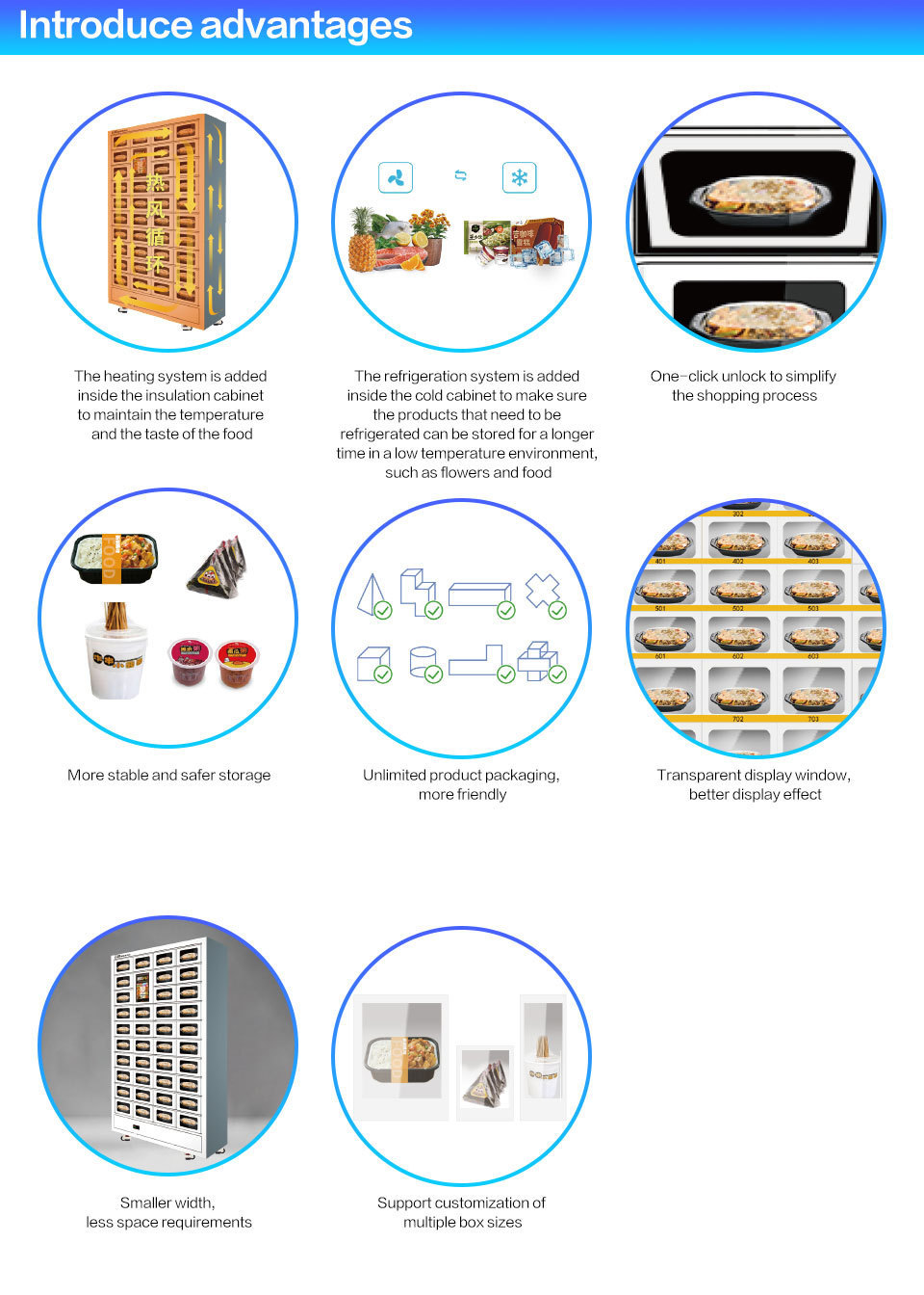 cabinet custom Breakfast Locker Box cabinet touchscreen coin operated hot food vending machine for Sale