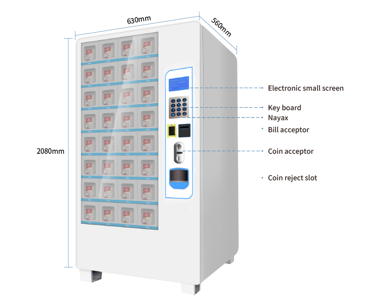 Hot Selling Cooling Locker Vending Machine Vegetables Frozen Yogurt Vending Machine