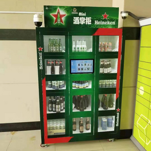 18.5 inch touchscreen 42 doors cabinet vending machine, beer and red wine unmanned intelligent vending machine