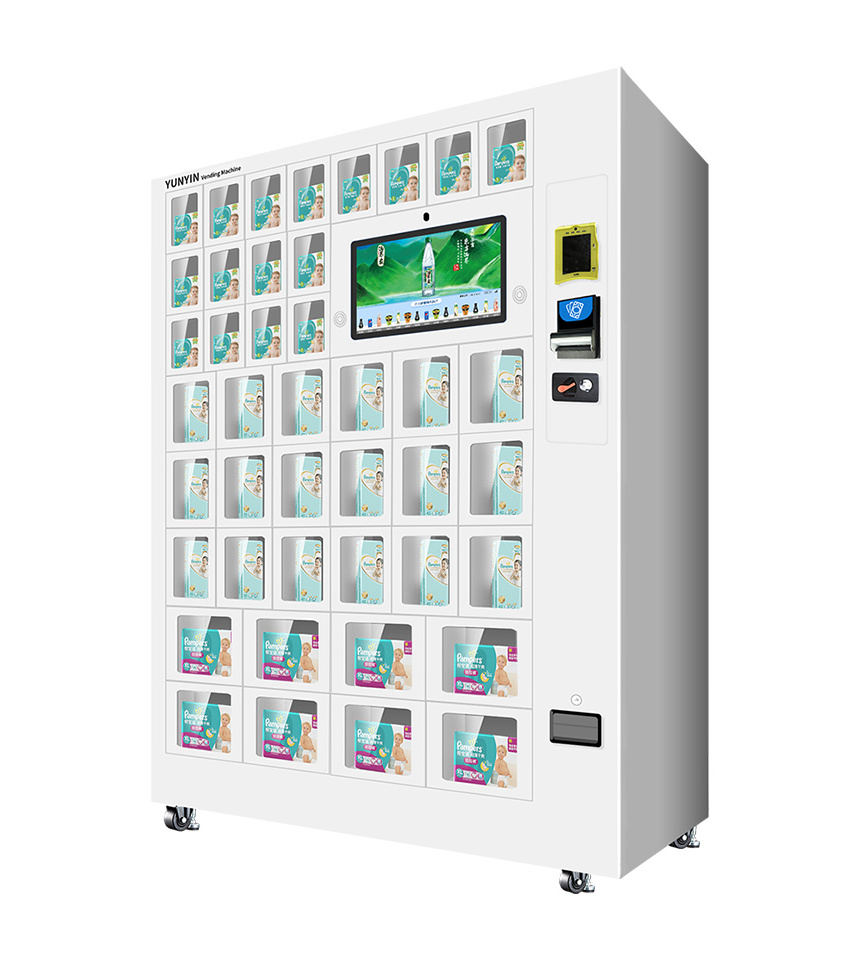 18.5 inch touchscreen 42 doors cabinet vending machine, beer and red wine unmanned intelligent vending machine