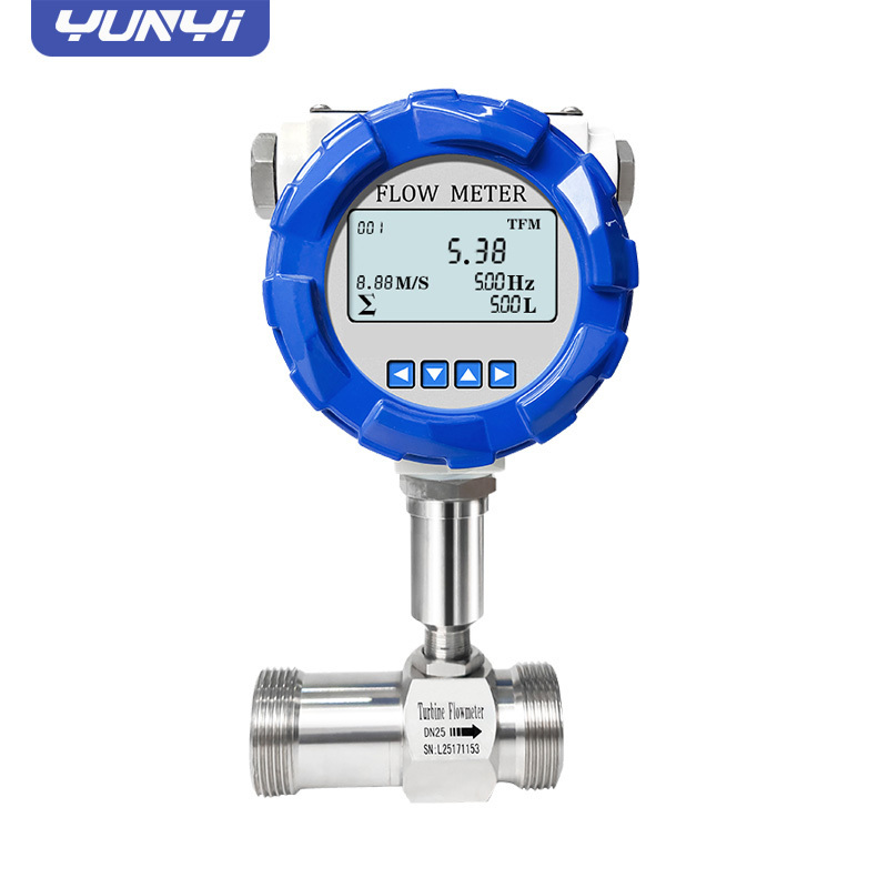 Yunyi flow transmitter Stainless steel chemical distilled gin sanitary RS485 food industry turbine flow meter