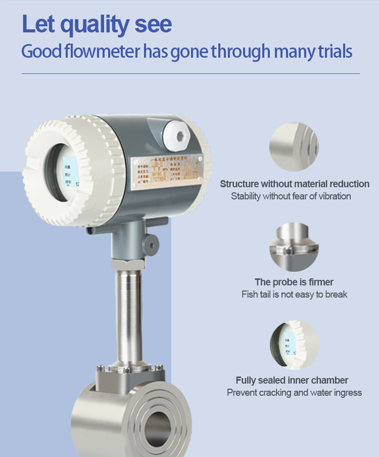 Yunyi flow transmitter Insert digital  vortex flow meter air steam flowmeter price