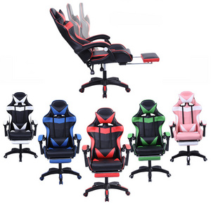 Free Sample Pc Office Racing Computer Reclining Leather Silla Gamer Dropshipping Led Gaming Chair With Footrest