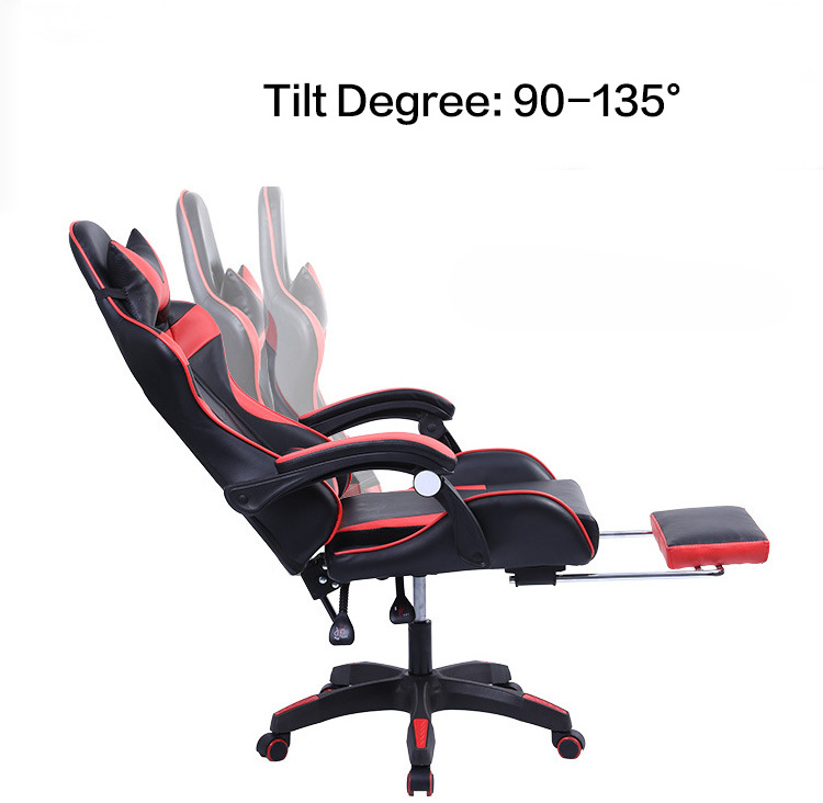 Free Sample Pc Office Racing Computer Reclining Leather Silla Gamer Dropshipping Led Gaming Chair With Footrest