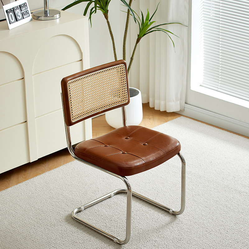 Home Furniture Marcel Breuer Cesca Cadeiras Black Natural Rattan Cantilever Dining Room Chairs With Arms