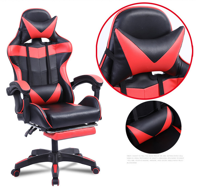 Free Sample Pc Office Racing Computer Reclining Leather Silla Gamer Dropshipping Led Gaming Chair With Footrest