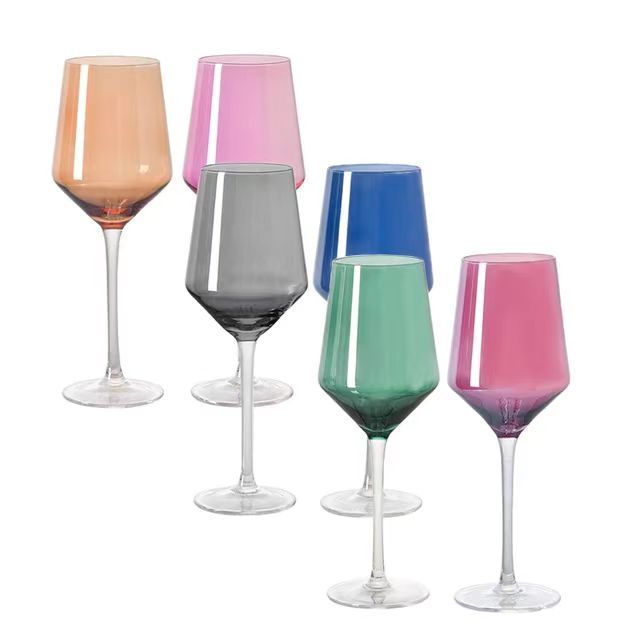 yunzhifan Stained glass wine glasses  Pink glass wine glass  Blue goblet