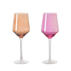 yunzhifan Stained glass wine glasses  Pink glass wine glass  Blue goblet