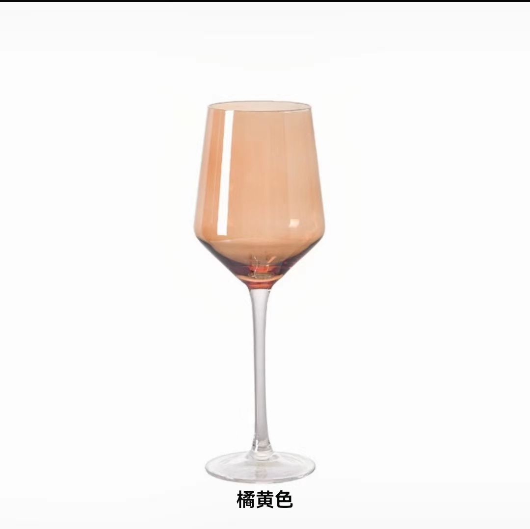 yunzhifan Stained glass wine glasses  Pink glass wine glass  Blue goblet