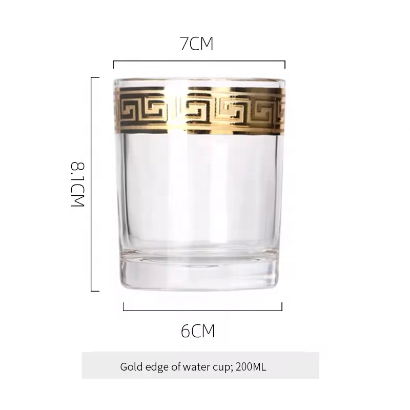 Wholesale Cheap Price Lead-Free High-Grade Crystal Champagne Wine And Champagne Glasses Glass Cup With Golden Rim