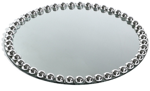 Exquisite hotel wedding dining glass plate silver diamond edge mirror plate daily club decoration western dinner plate ornaments