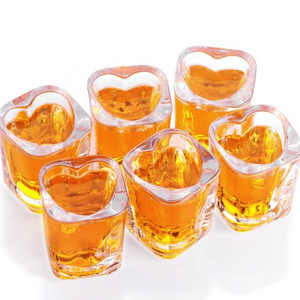 Hot Selling Mini Shot Glasses Whisky Shot Glasses Cup 45ml Heart Tequila Mini Bar Shot Glasses FOR Party Wedding Dating