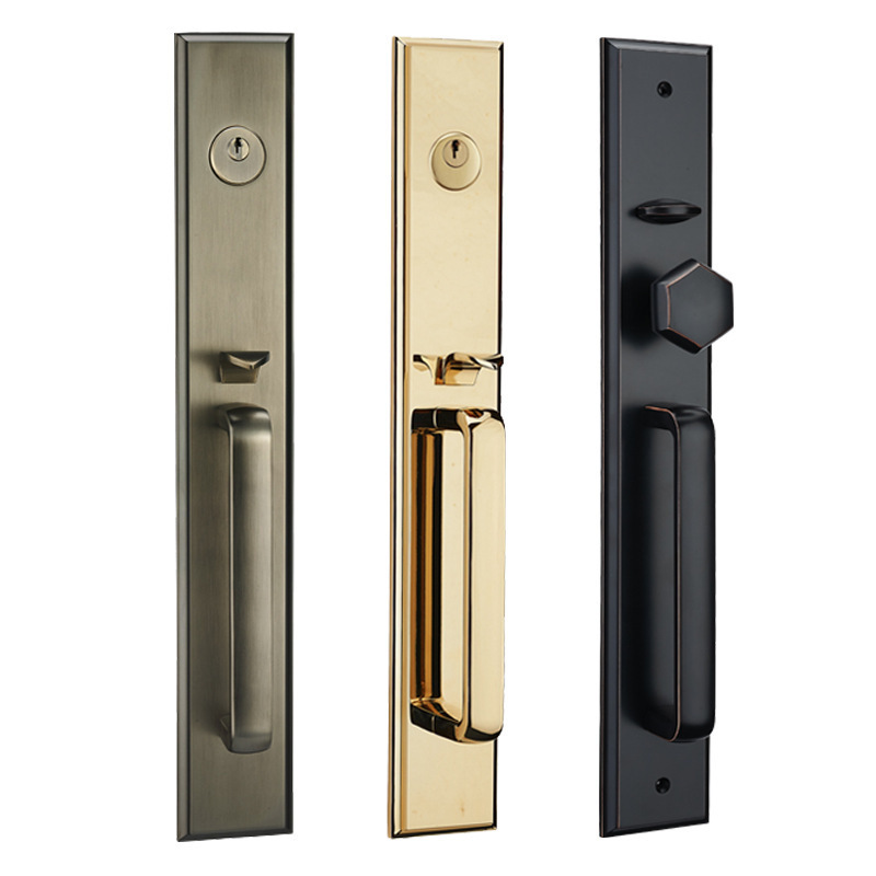 Factory spot zinc alloy Security Home main entrance door key lock double open main door handle