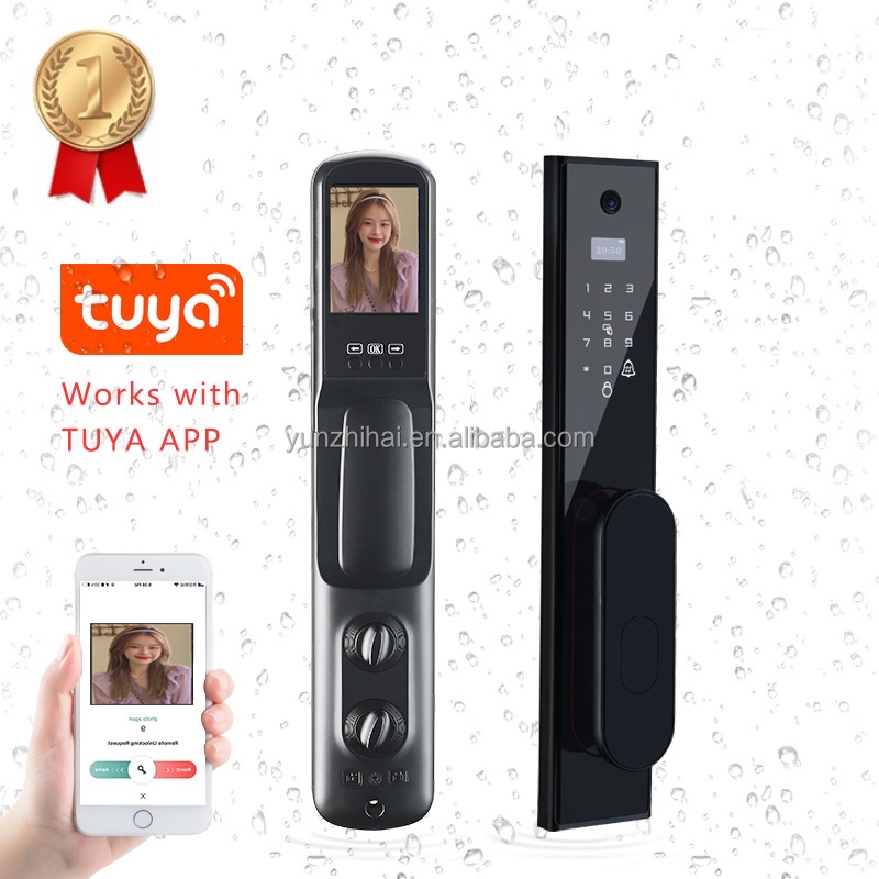 Home security tuya app digital smart lock with camera for front door