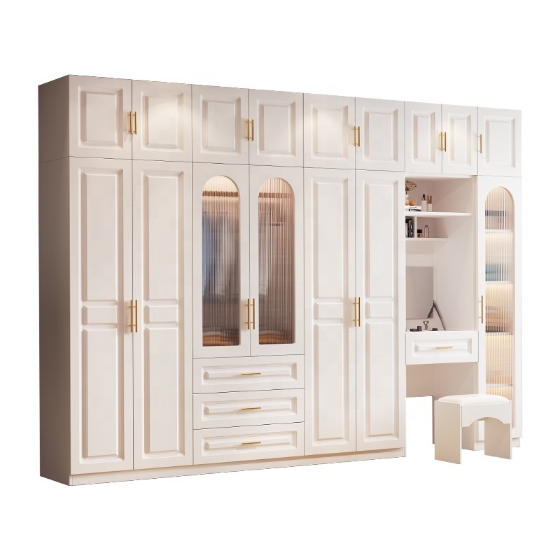 2023 Popular modern Italian luxury bedroom wardrobe cabinet combination design