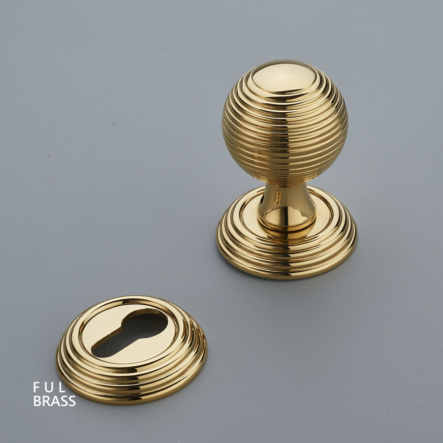 Spiral shape French golden door lock European spherical split lock Indoor bedroom door magnetic mute lock