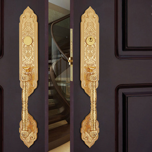 Villa front door security European antique zinc alloy easy installation of luxury carved door lock