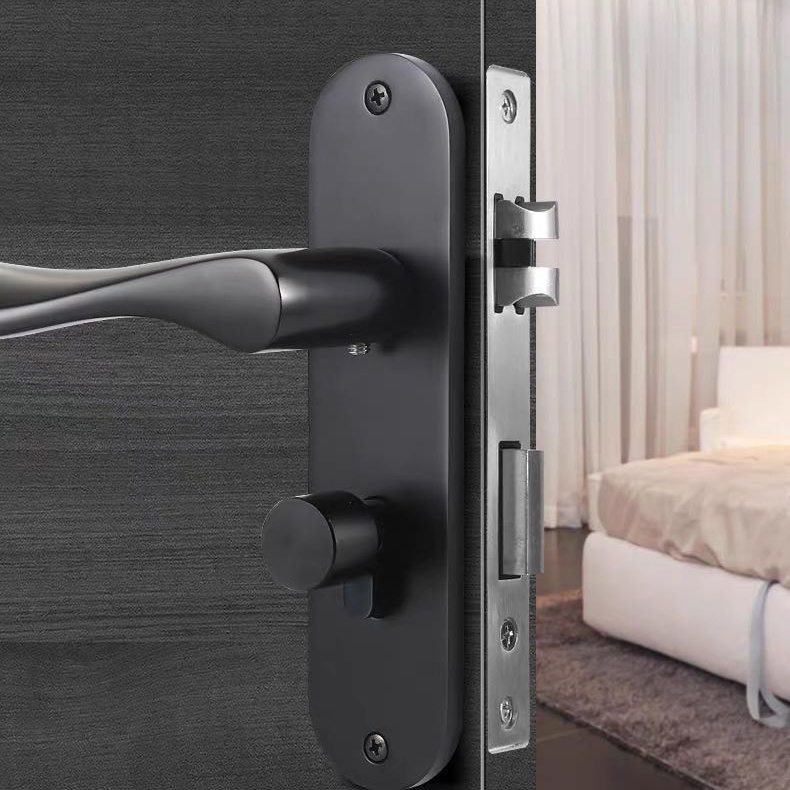 Interior door lock for wooden room door black interior door  lock with handle