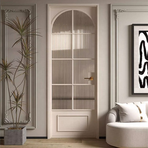 Design modern interior bedroom wooden door suitable for home bathroom or study interior glass door