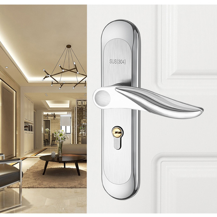 China stainless steel door lock for interior indoor handle residential wooden door locks