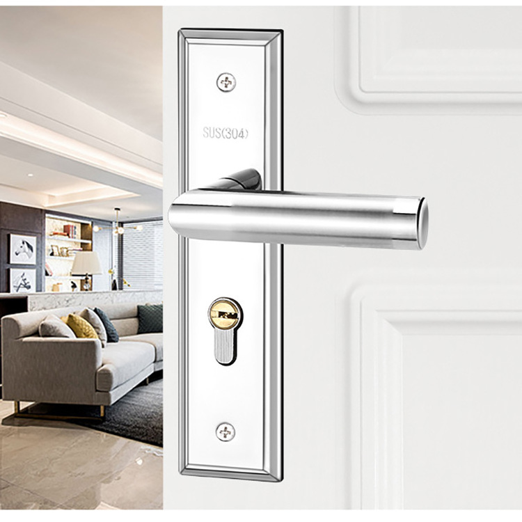 China stainless steel door lock for interior indoor handle residential wooden door locks