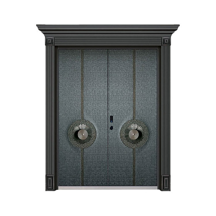 Modern luxury exterior main gate landscape painting design villa cast aluminum entrance security steel door