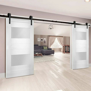 European Style customizable lacquered panel barn door Inner Chamber Double opening wooden barn door