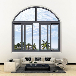 Hight quality villa arch aluminum alloy frame tempered large glass window design