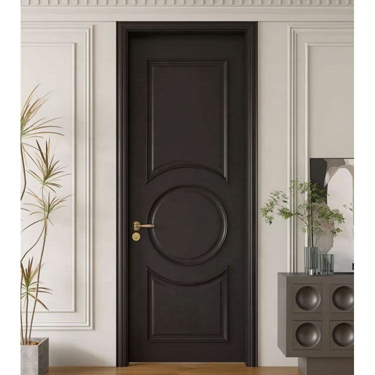 Hot white solid wooden door design modern bedroom soundproof wooden door custom