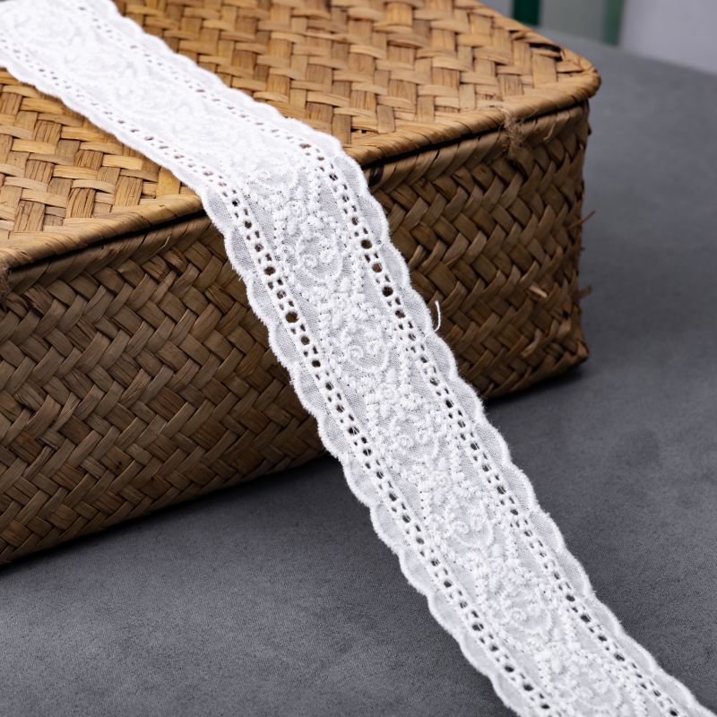 Wholesale High Quality Stock Cotton Eyelet Lace Trim Cotton embroidered lace  Fabrics For Women Dress