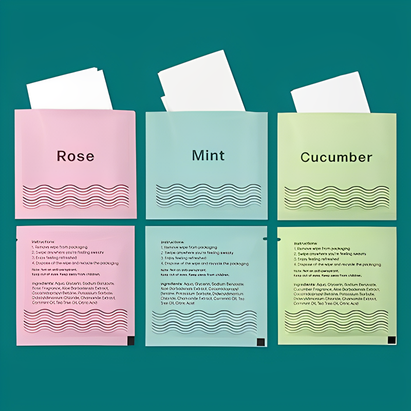 Individually Wrapped Mint Rose Organic Cucumber Extracts Added Deodorant Wipes for Gym Camping