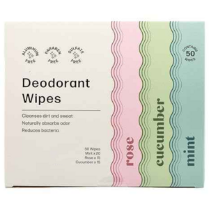 Individually Wrapped Mint Rose Organic Cucumber Extracts Added Deodorant Wipes for Gym Camping