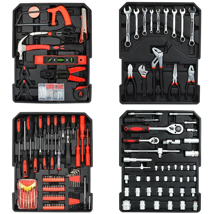 Perfect Quality Mechanic Car Repair Tool Kit 187 pcs Professional Aluminum Trolley Household Hand Hardware Tools Socket Set