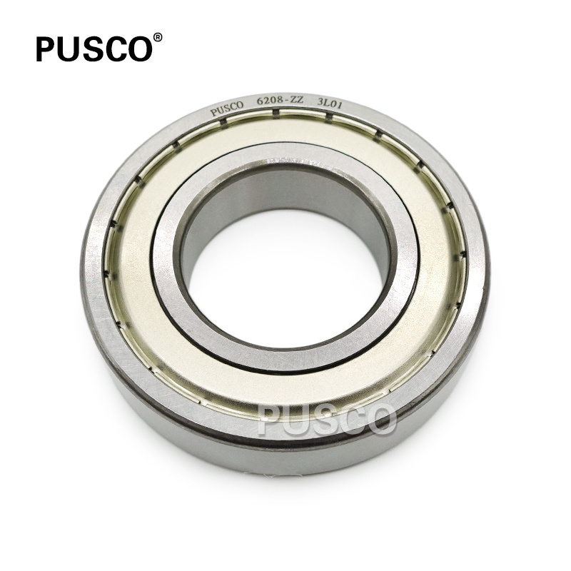 PUSCO China Supplier Customized Miniature Deep Groove Ball Bearing 6205 6206 6207 6208 Bearing Steel 6208 ZZ