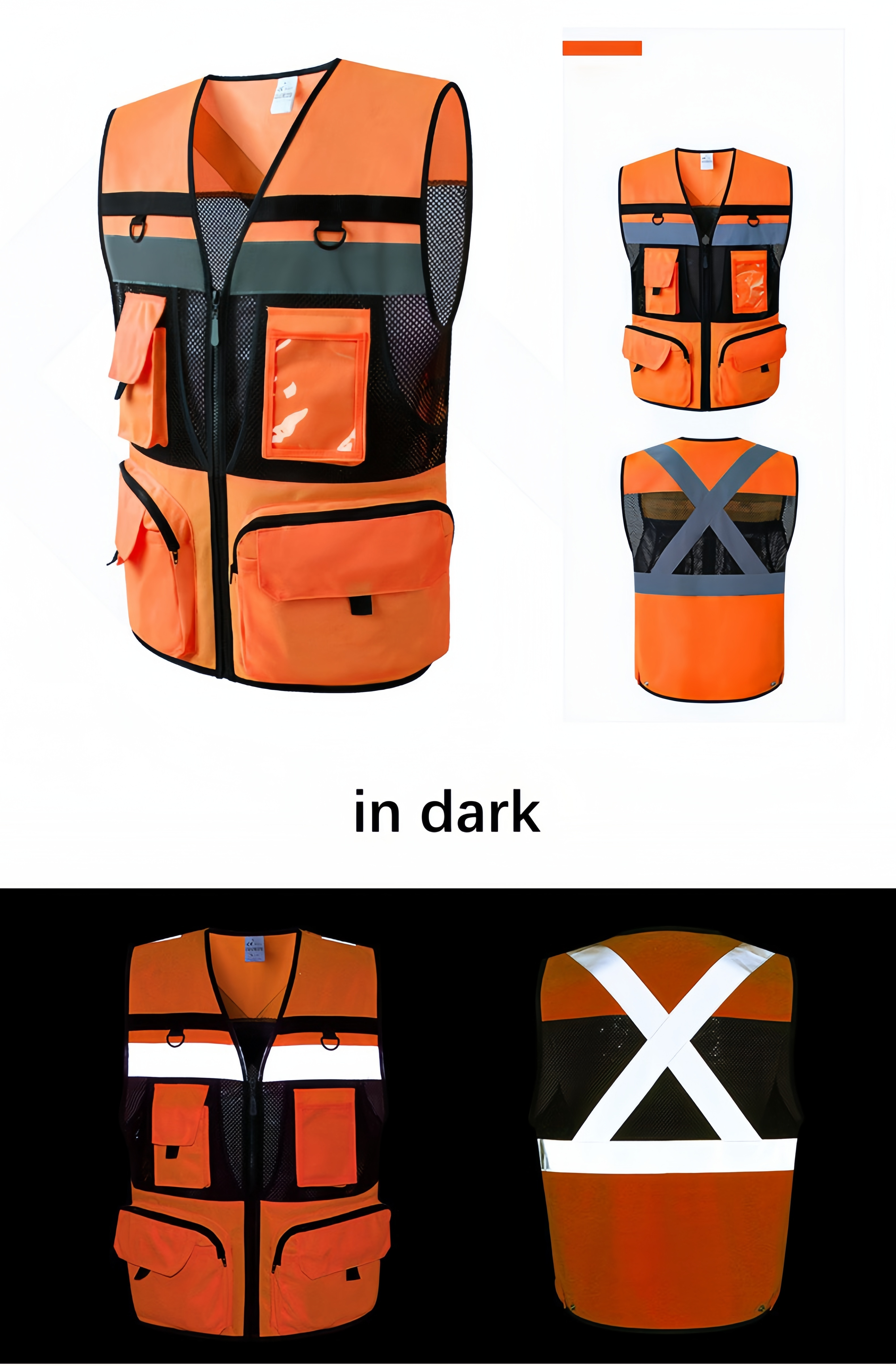 Hi Vis Executive Waistcoat Reflective High Visibility Work Security Safety Vest with Pockets